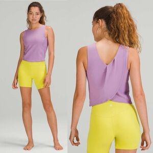 Purple Tank Top and Yellow Shorts Set